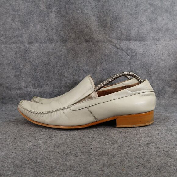 San Meldini Shoes Mens 43 Loafers Slip On Snip Toe Moc Leather Italian Classic - Picture 4 of 16